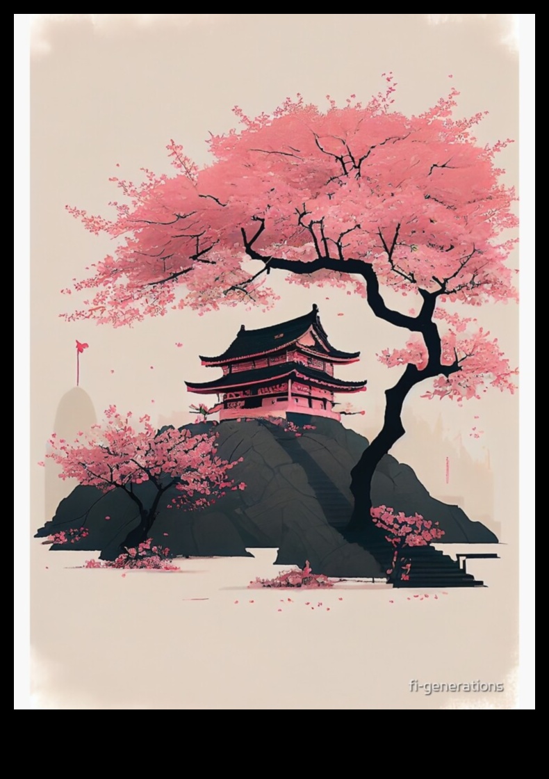 Sakura Whispers: Symbolic Beauty in Japanese Ink Art