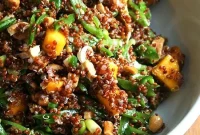 Chilled Cucumber Grape Gazpacho and Zesty Mango Ginger Quinoa