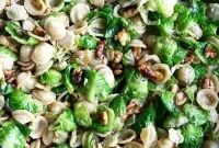 Golden Brown Butter Orecchiette with Caramelized Brussels Sprouts and Toasted Walnuts