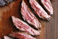 Pan Seared Skirt or Flap Steak with Golden Shallots