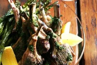 Perfectly Broiled Lamb Chops with Nigella Mint Essence and Roasted Asparagus