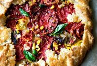 Caramelized Onion and Gruyère Galette with Summer Corn and Ripe Tomatoes