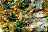 Hearty Farro Risotto with Autumn Squash and Kale