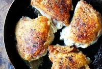 Golden Crispy Chicken Thighs with Zesty Preserved Lemon