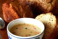Creamy Vermont Cheddar Soup and Rustic Beer Bread