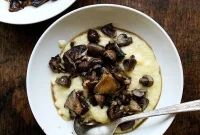 Savory Roasted Mushrooms atop Creamy Polenta
