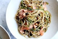 Smoky Cedar Salmon over Ginger Sesame Noodles