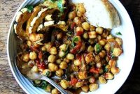 Sweet and Savory Chickpea Tagine with Tomato Jam and Roasted Delicata Squash