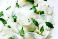Bright Kohlrabi Ribbons with Fragrant Basil and Parmesan