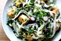 Zesty Nuoc Cham Noodles with Crispy Tofu and Fragrant Herbs