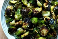 Roasted Brussels Sprouts with Toasted Almonds and Manchego