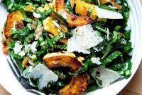 Crunchy Collard and Delicata Salad with Toasted Almonds and Parmesan
