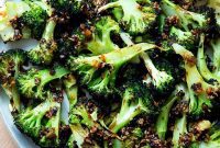 Spicy Sesame Scallion Broiled Broccoli