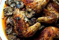 Mediterranean Spatchcock Chicken with Dates and Artichokes