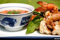 Grilled Basil-Garlic Shrimp with a Zesty Chili-Lime Dip