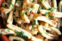 Golden Crunch Anchovy-Garlic Pasta