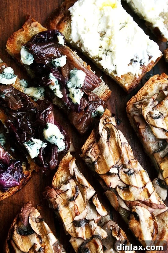Exquisitely seasoned mushroom tartines, a simple yet satisfying lunch or elegant appetizer. Drizzle with truffle oil for an elevated flavor.