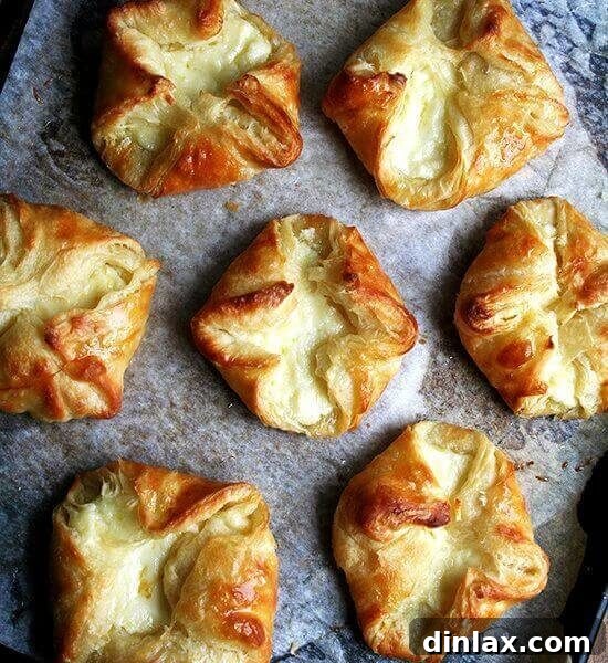 baked Ricotta Danishes on a sheet pan