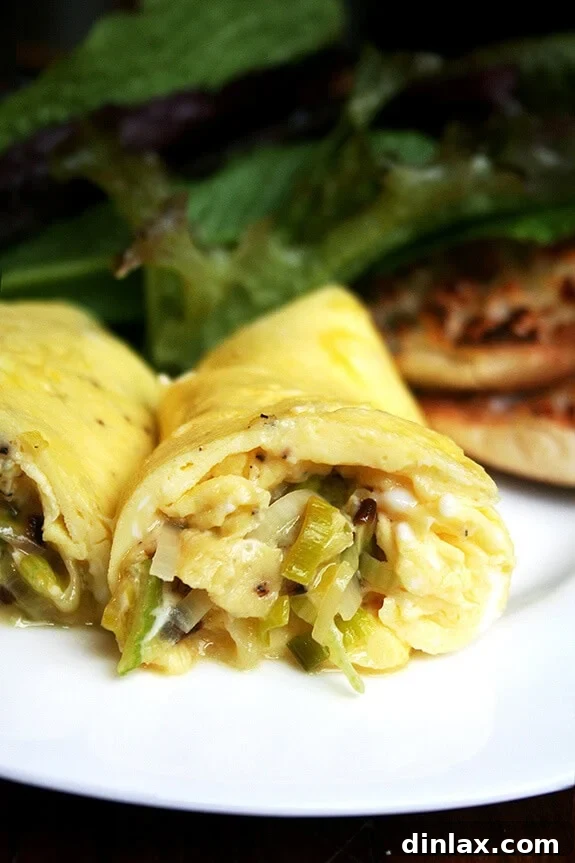 This goat cheese omelet is perfection: perfectly golden with a soft center melting with sweet leeks and tangy goat cheese. // alexandracooks.com