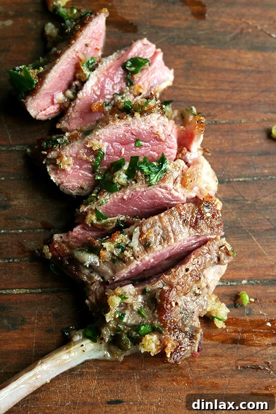 Elevate your meal: Pan-Seared Lamb Chops with Toasted Bread Crumb Salsa Made with shallots, bread crumbs, olive oil, capers, anchovies, parsley and thyme, this bread crumb salsa could be served with anything from pan-seared lamb chops to grilled steak. Yum. // alexandracooks.com