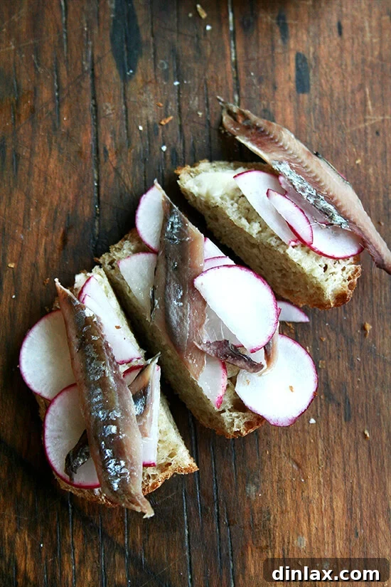 Make the Most of Your Radishes 19 Buttered bread with sliced radishes, a touch of salt, and topped with anchovies for an adventurous flavor profile.
