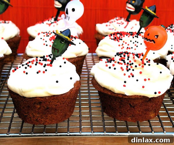 Cream Cheese Frosting on Pumpkin Cupcakes