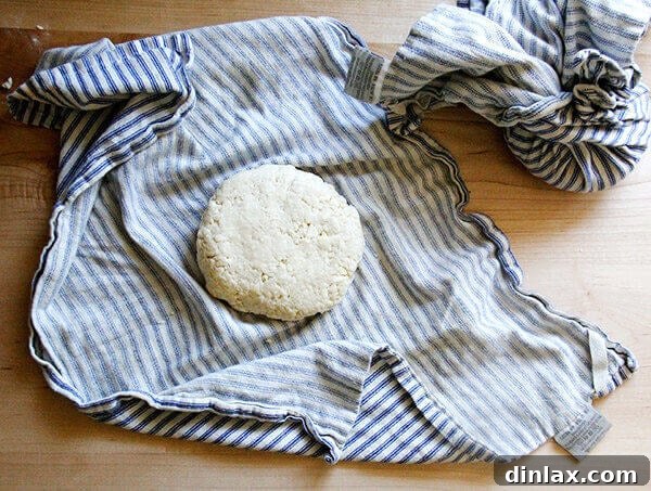 Homemade tart dough, a key component for flaky pastries and galettes.