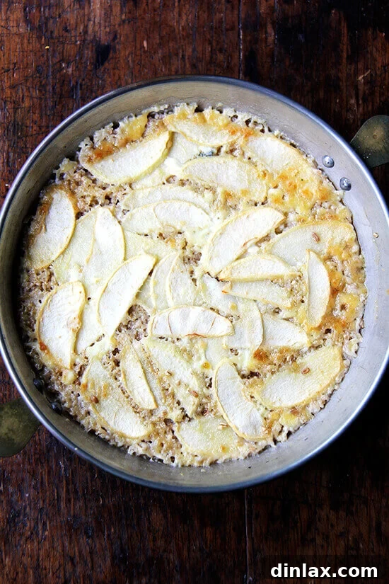 Wholesome Baked Steel Cut Oats 13 Baked steel cut oatmeal with sliced apples, showcasing a warm, comforting variation of the recipe.