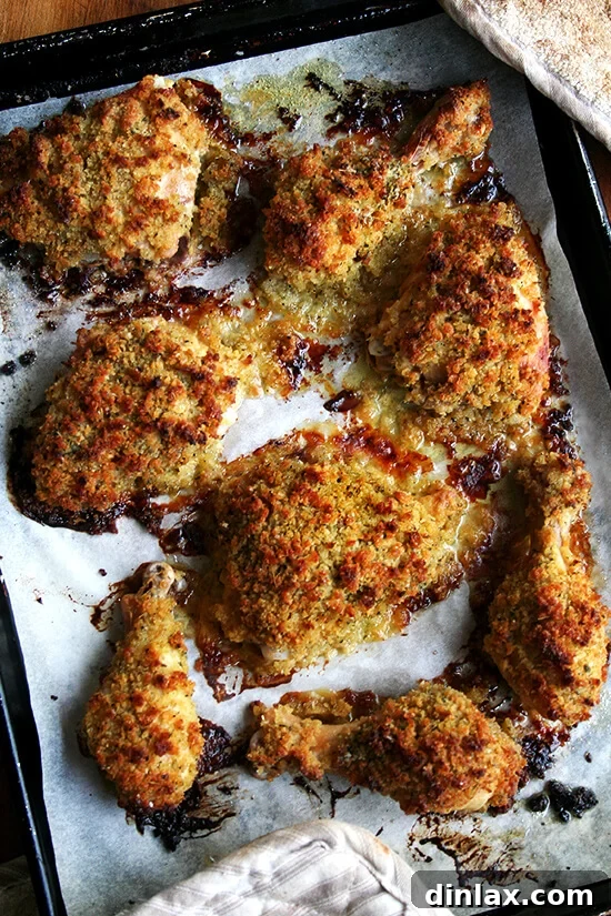 Ina Garten Zesty Roasted Chicken 7 Dijon mustard roasted bread crumb chicken just out of the oven.