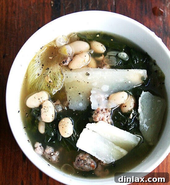 white bean, sausage, and escarole soup