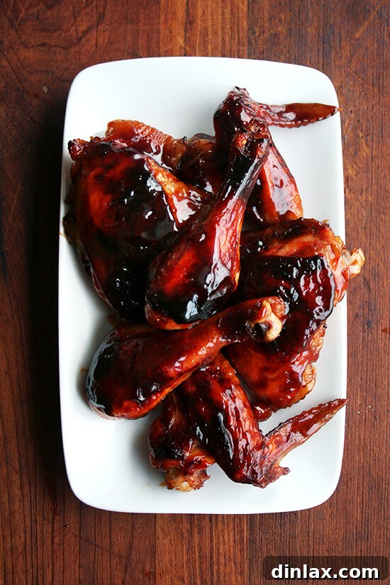 Homemade chicken teriyaki sauce made from chicken stock, soy sauce, sugar, mirin, and sake, reduced to a syrupy consistency.