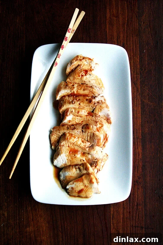 A serving of finished chicken teriyaki, featuring the simple yet incredibly flavorful five-ingredient sauce.