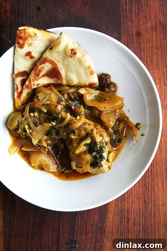 Garnished chicken tagine ready to serve
