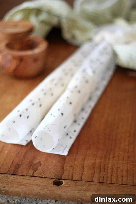 Logs of homemade cultured butter