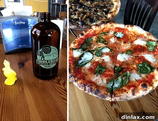 Fiddlehead Brewery IPA and Folino's wood-fired pizza