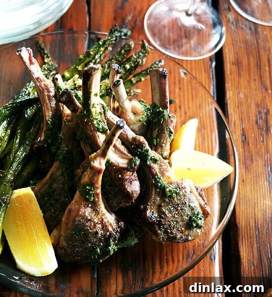 broiled lamb chops with Nigella Lawson's mint sauce
