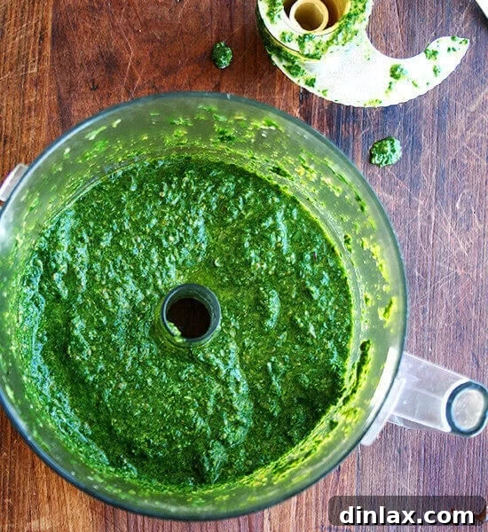 A bowl of Nigella Lawson's bright green mint sauce.