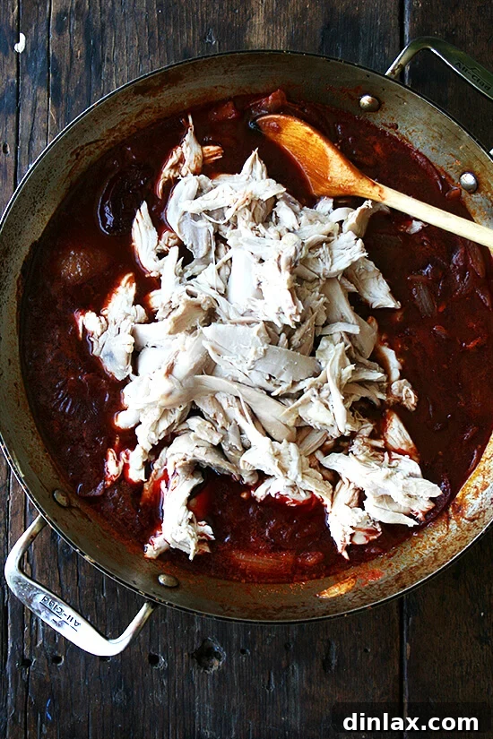 Spicy Smoky Chicken Tinga Tacos 6 Shredded chicken simmering in a rich, red tinga sauce with onions and chipotles.