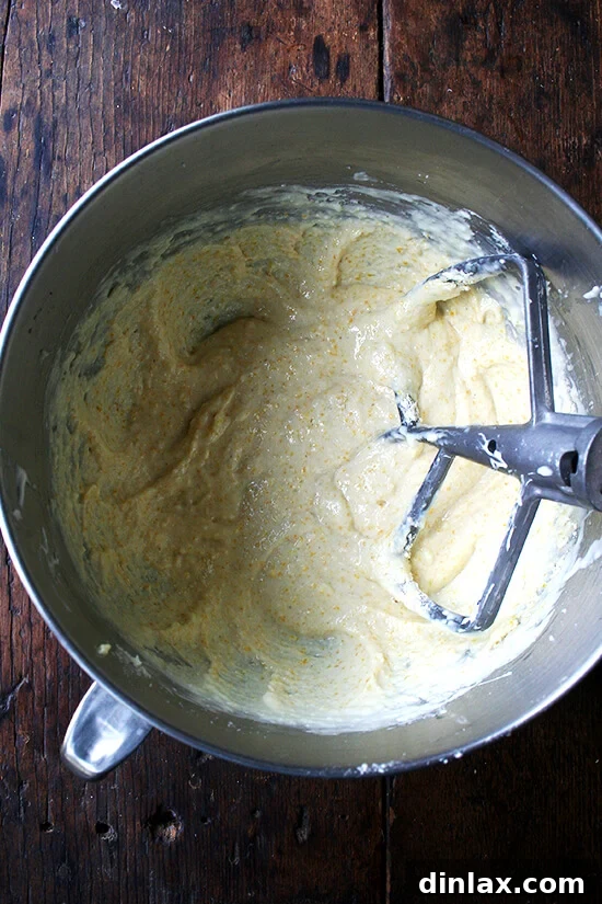 Cake batter before adding rhubarb