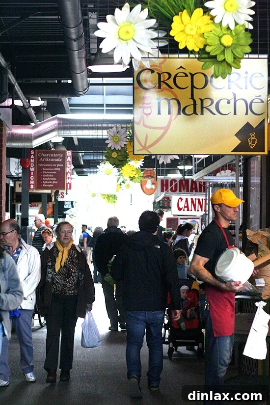 Overview of the bustling activity at Jean Talon market.