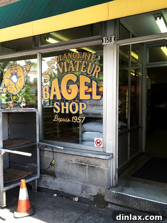 Freshly baked Montreal bagels from St. Viateur, a local institution.