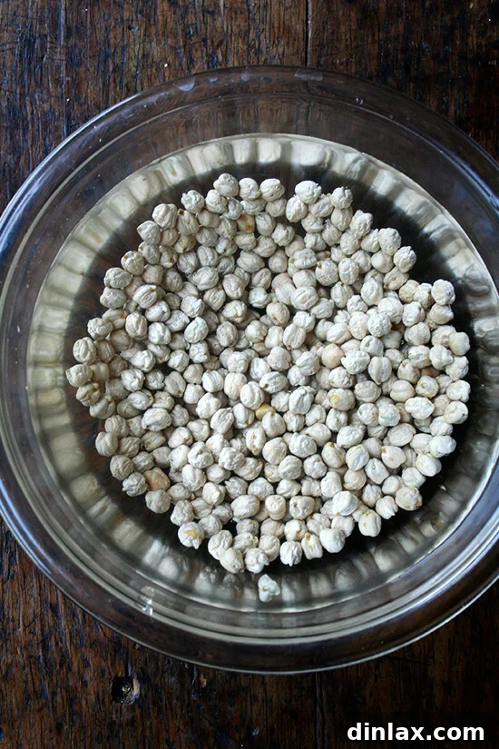 Plant-Powered Chickpea Quinoa Burgers 3 Dried chickpeas soaking in water, a crucial step for the veggie burger recipe