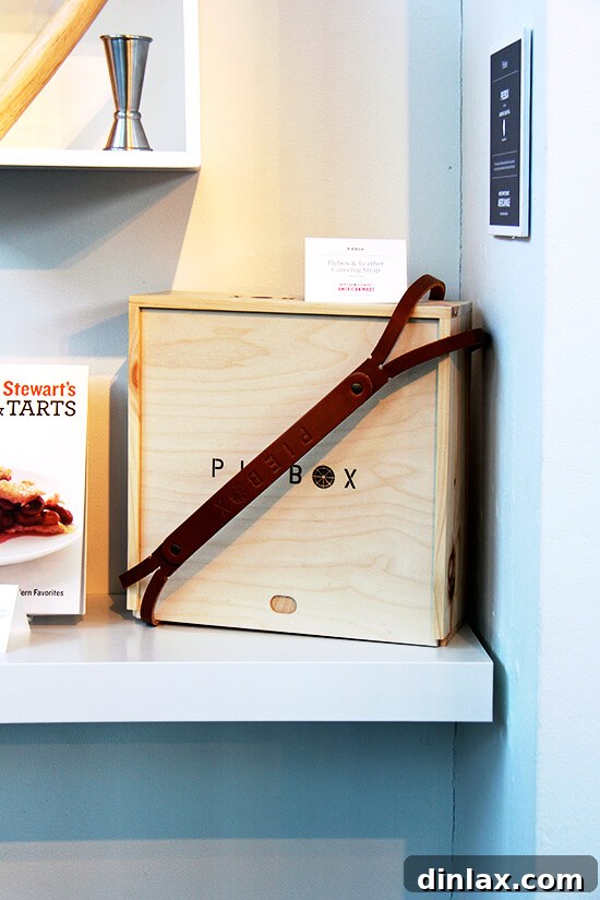 A beautiful pie box, perfect for transporting homemade pies, featured at the summit.