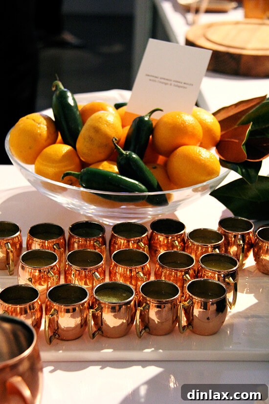 Refreshing Moscow Mules, beautifully garnished cocktails served at the event.