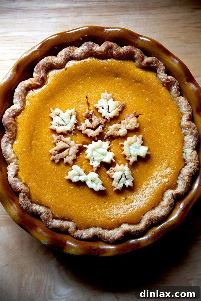 Golden Roasted Butternut Bliss Pie 18 An artfully decorated butternut squash pie, ready for serving, showcasing intricate pie dough cookies arranged on top.
