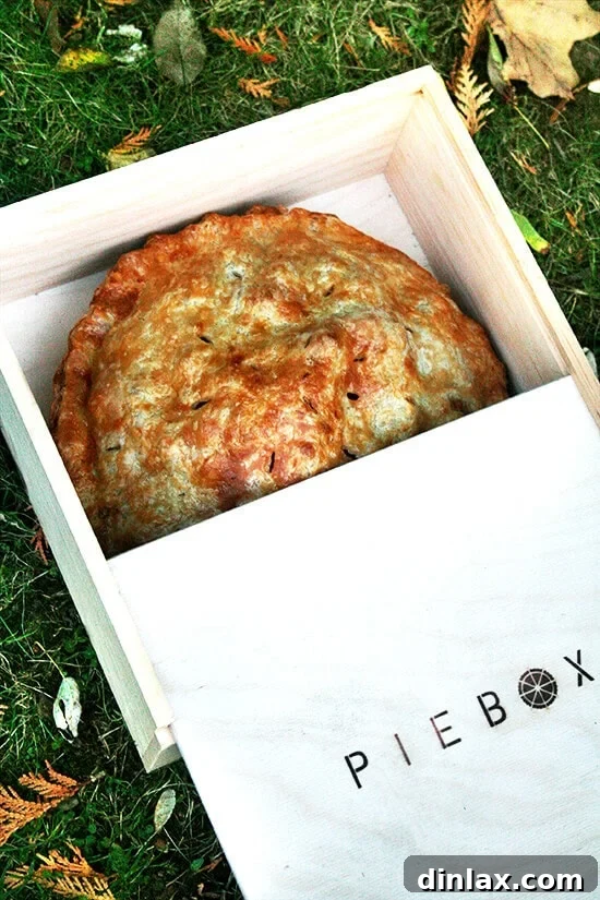 The PieBox closed and ready for transport, showcasing its secure and appealing design.