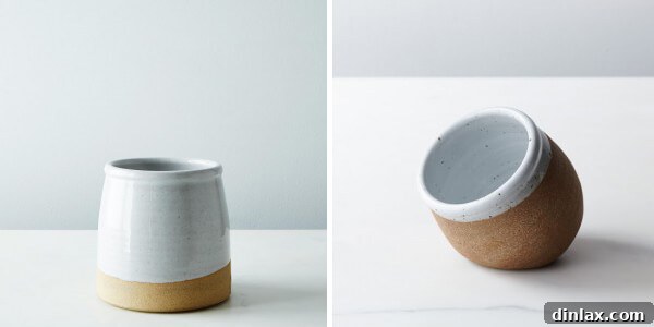 Beehive Utensil Crock and a elegant Salt Cellar, essential and stylish kitchen tools from Provisions by Food52.