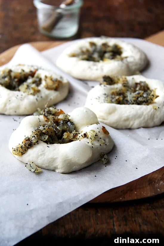 Your Guide to Perfect Homemade Bialys 14 An up-close shot of unbaked bialy dough loaded with natural air bubbles from fermentation.