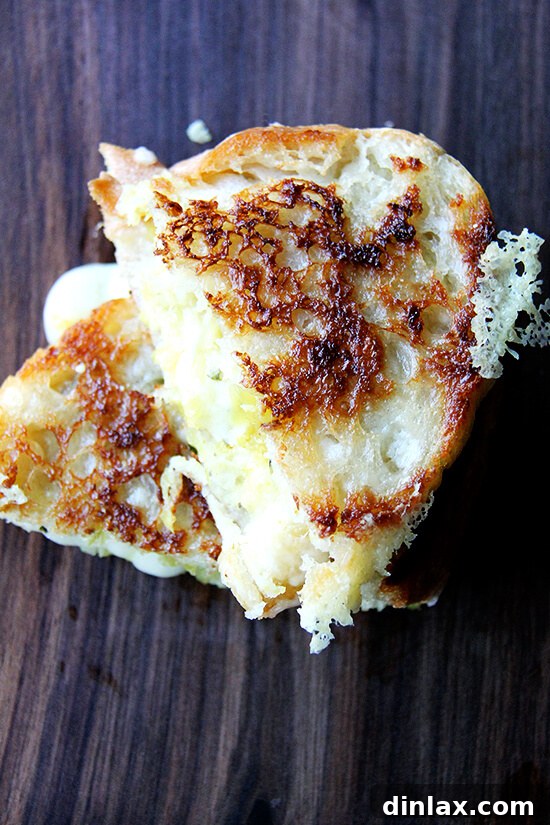 Spiced Apple Chutney Grilled Sandwich 7 Wisconsin smoked gouda, with its nutty, buttery intensity, is one that can hold its own against this flavorful chutney, and the two make a great match in this smoked gouda grilled cheese sandwich. Here I’ve used one of my favorite techniques for making grilled cheese sandwiches. The technique calls for browning one surface of each slice of bread on the stovetop, tops each untoasted half with cheese, then finishes the melting process in the oven. // alexandracooks.com