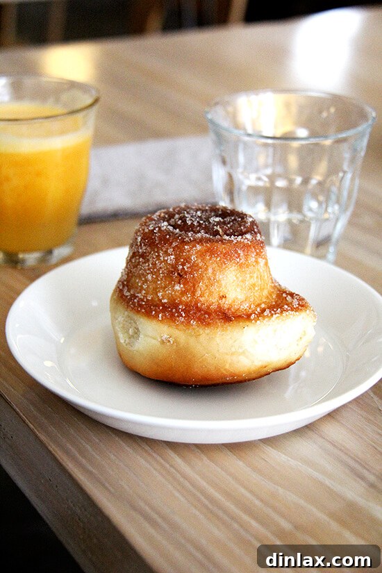 Fresh Threads of Vergennes 9 A freshly baked morning bun with a caramelized exterior and visible flaky layers